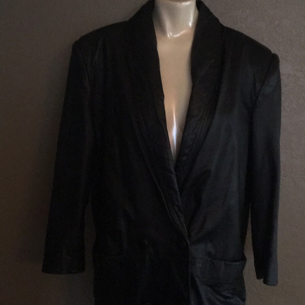 Leather long coat